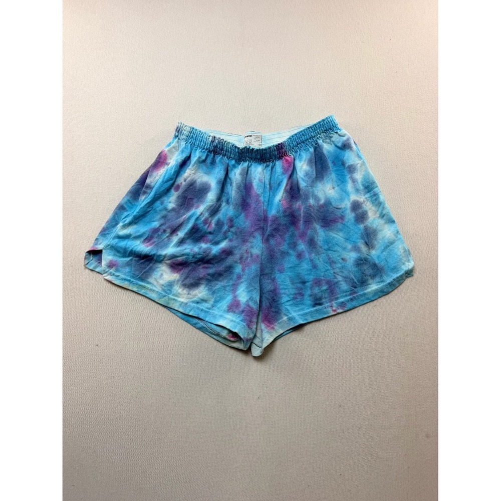 Soffe Athletic Shorts Junior XL Blue Purple Good Tie Dye Elastic Gym Training